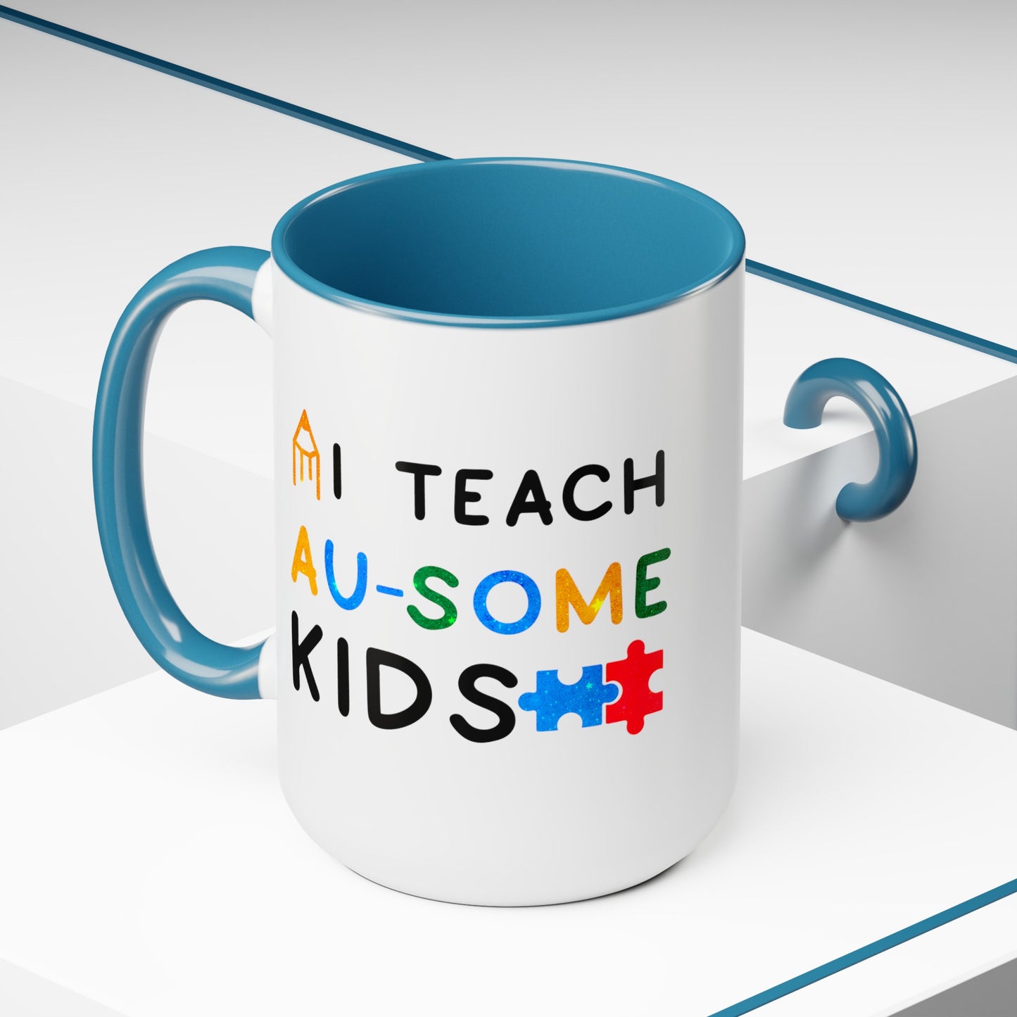 Autism I TEACH AU-SOME KIDS T-shirt 15oz Coffee Mug