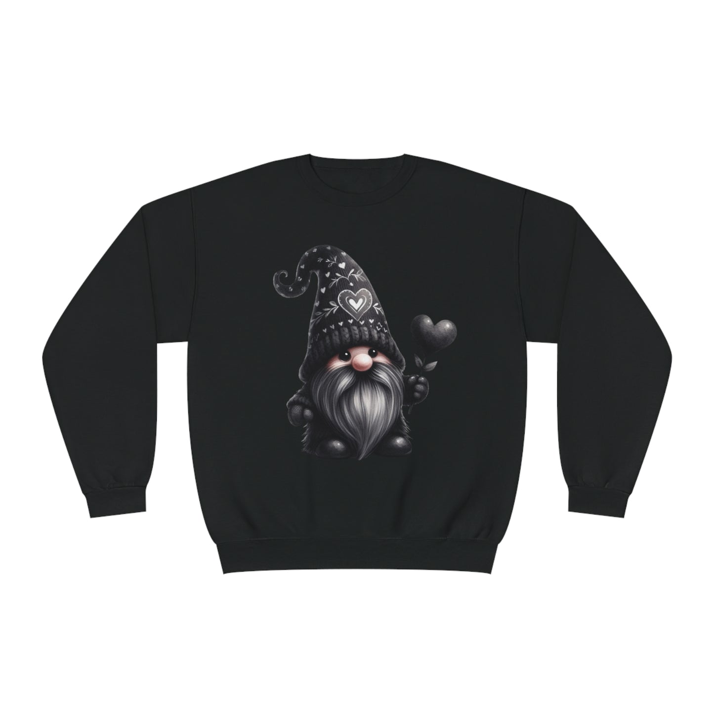 Black Valentine Gnome Unisex NuBlend® Crewneck Sweatshirt