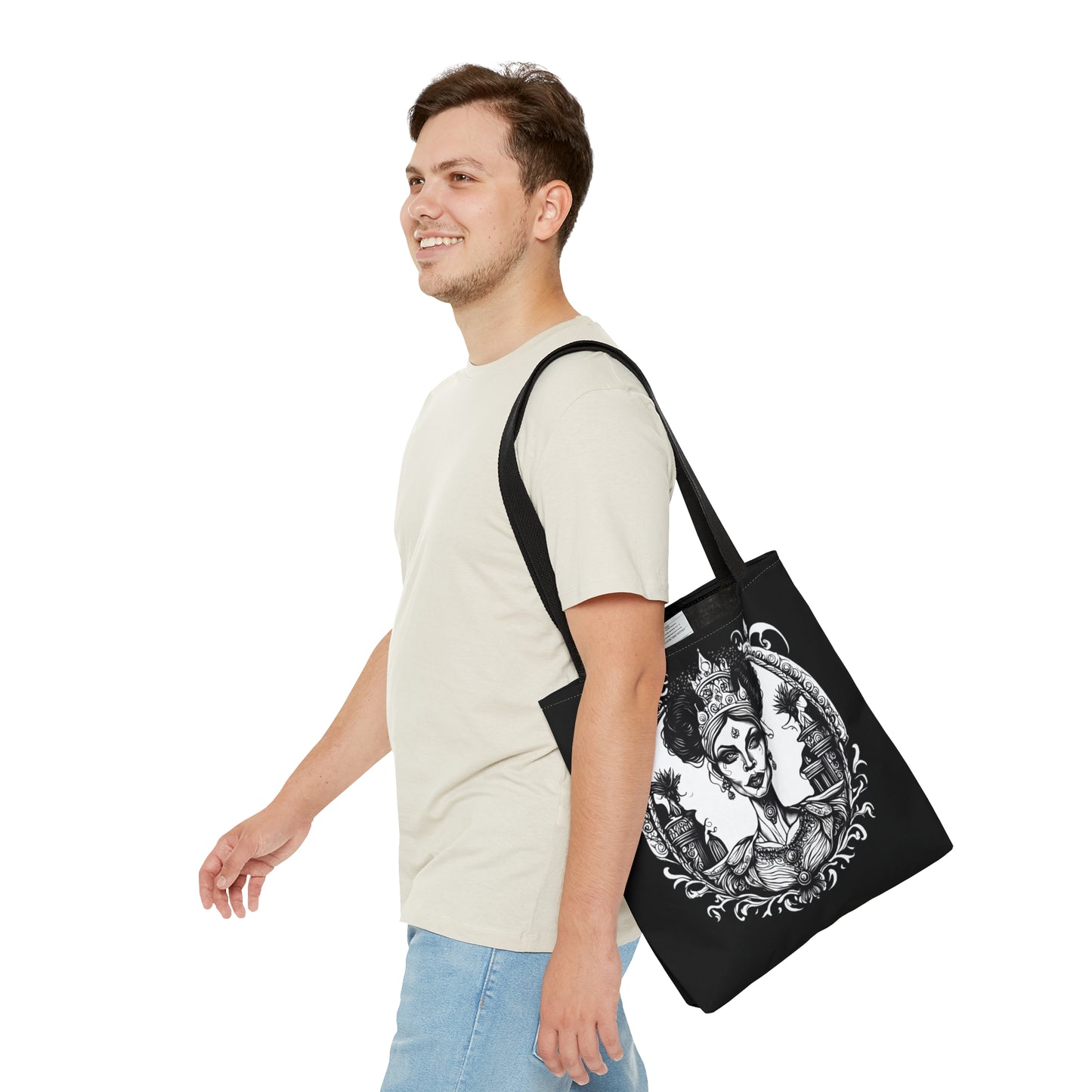 Regal Old Woman with Tiara and Crown Teacher Unisex Tote Bag (AOP)