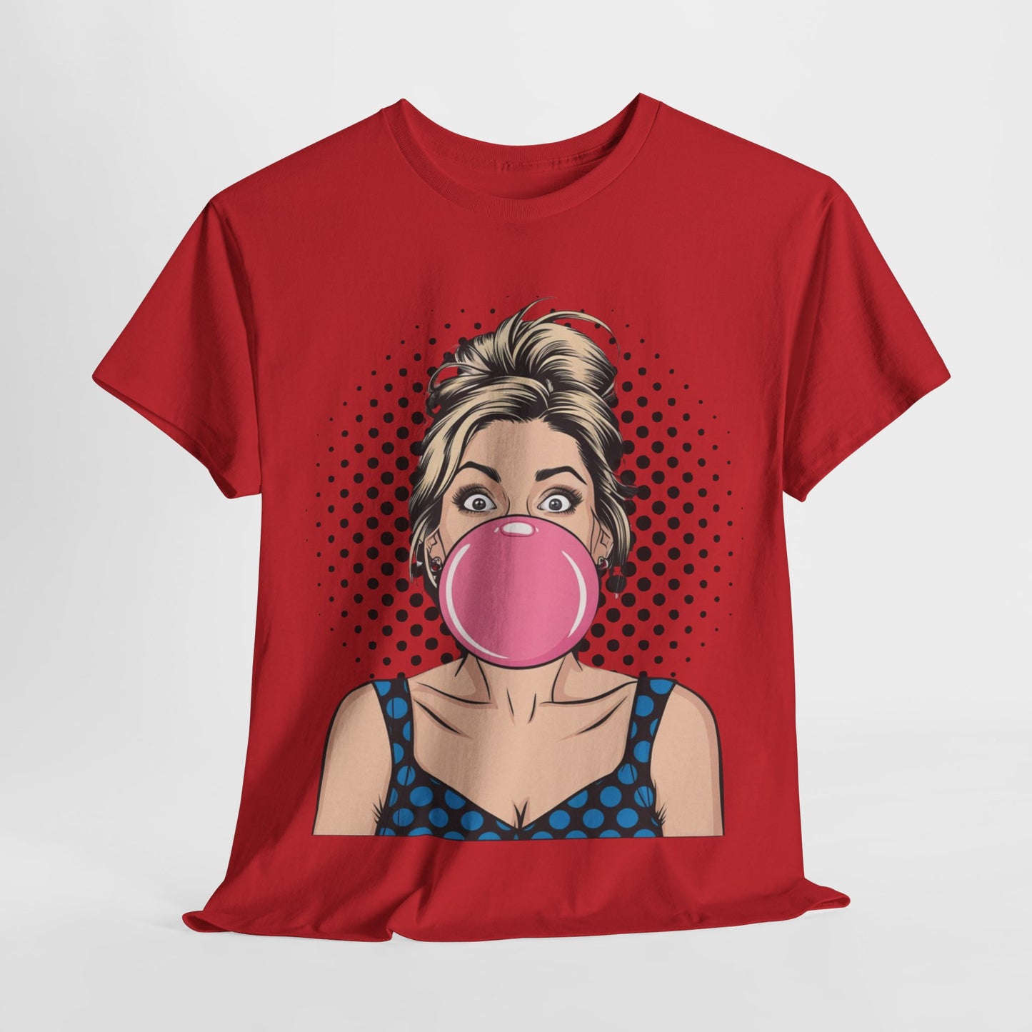 PopArt Girl Bubble Gum Bubble Tshirt unisex heavy cotton