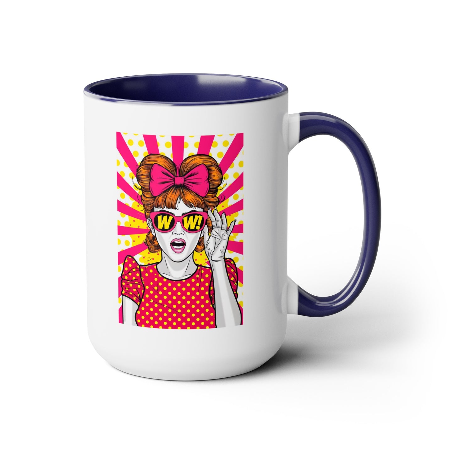 PopArt WOW Girl 15oz Coffee Mug