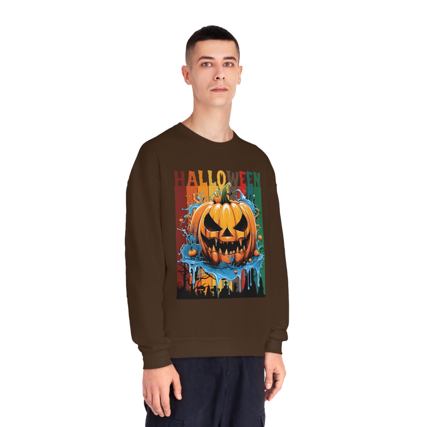 Scary Pumpkin Halloween Unisex NuBlend® Crewneck Sweatshirt