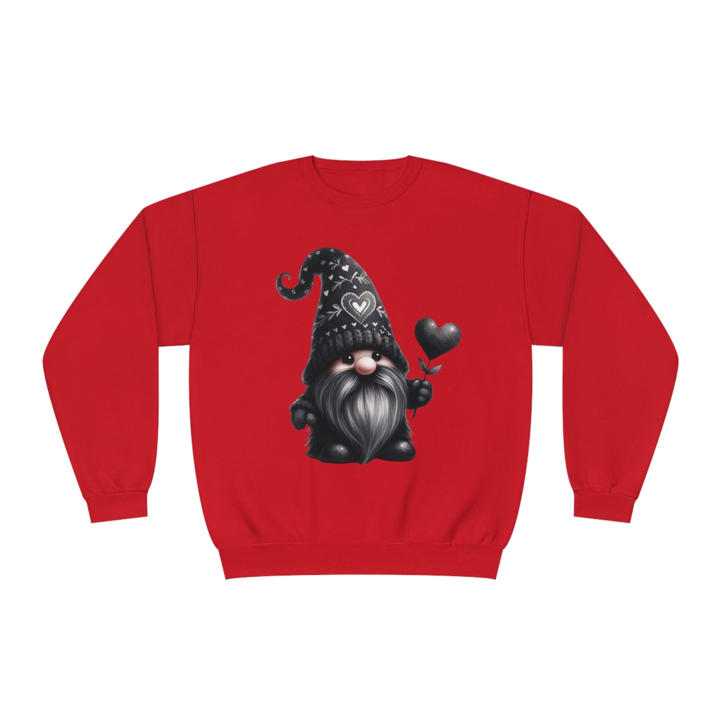 Black Valentine Gnome Unisex NuBlend® Crewneck Sweatshirt