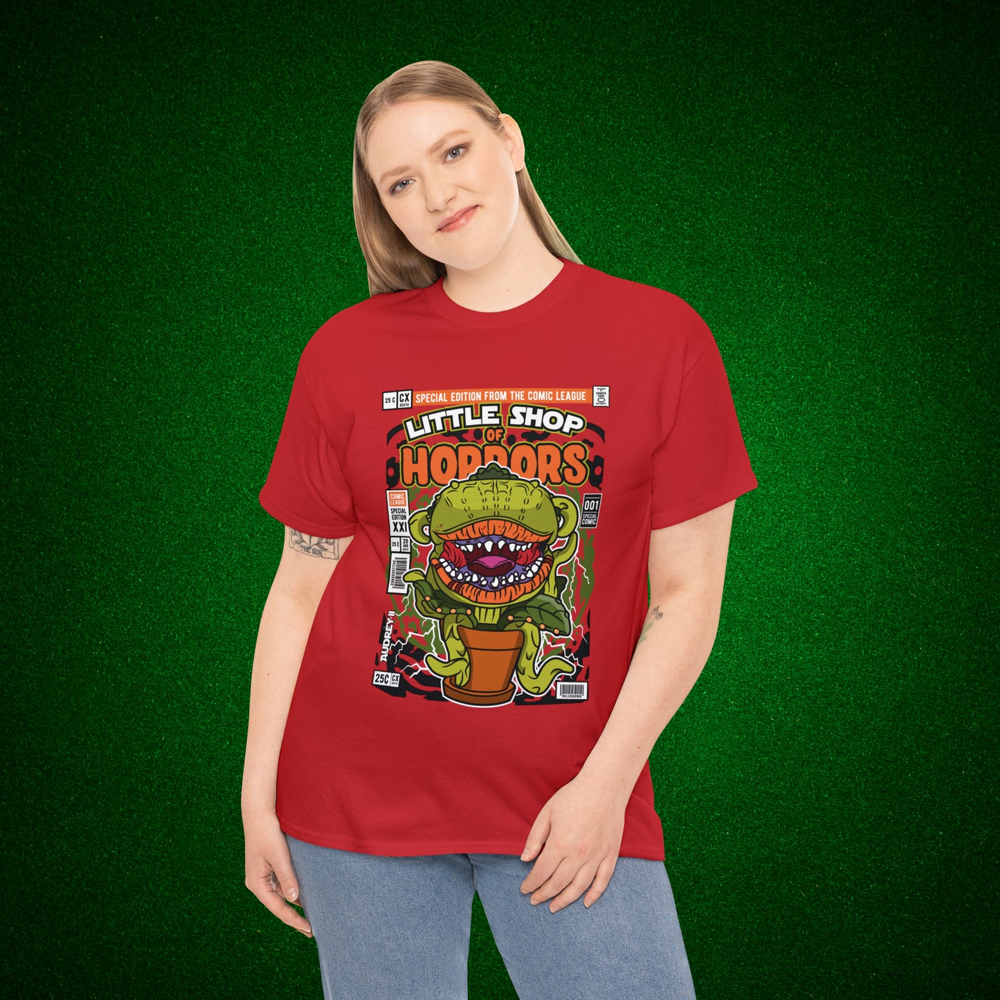 Little Shop of Horrors Audrey Pop Culture Mock Comic Cover heavy cotton T-shirt