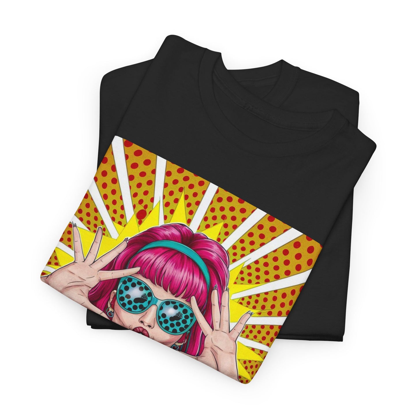 Sexy Retro PopArt Girl Vibrant Colors Unisex heavy cotton Tshirt