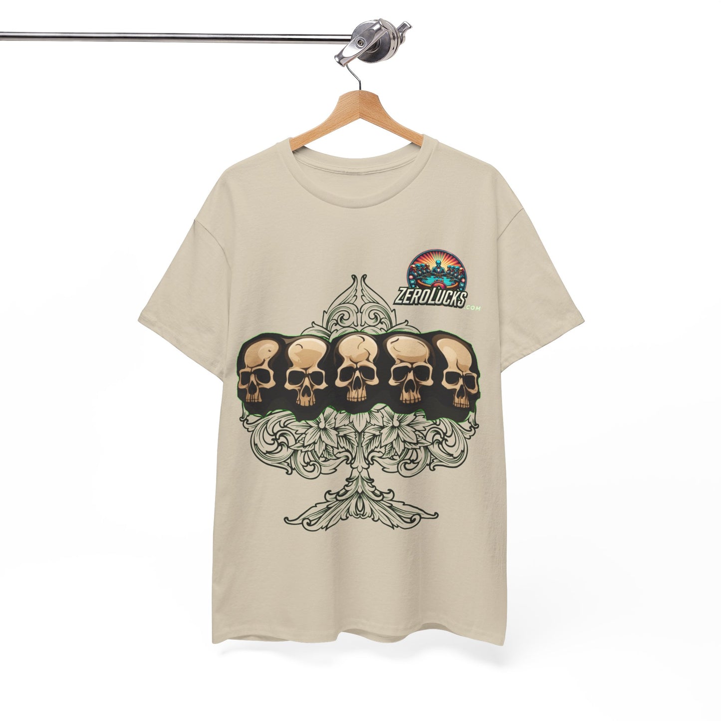 No Lucks Skulls with Spade T-shirt Unisex Heavy Cotton