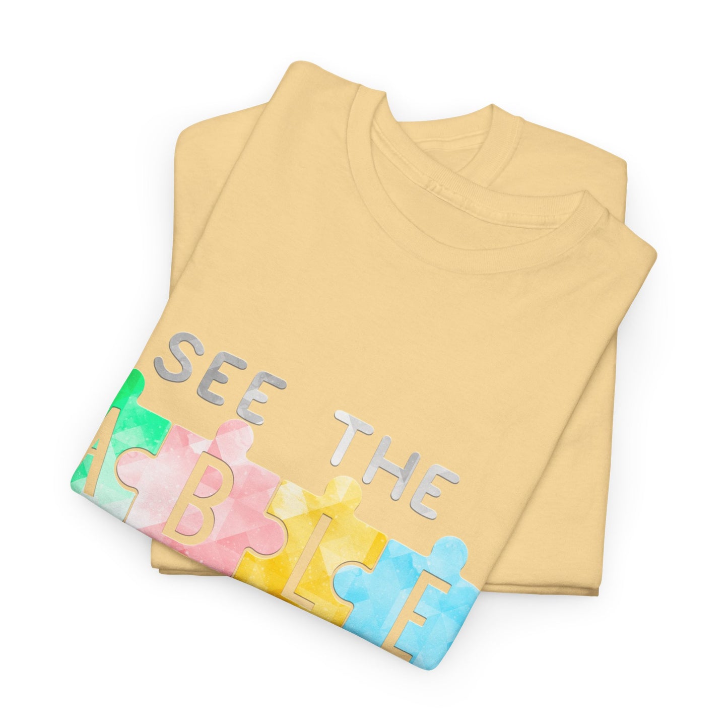 Autism SEE THE ABLE NOT THE LABEL T-shirt Unisex Heavy Cotton