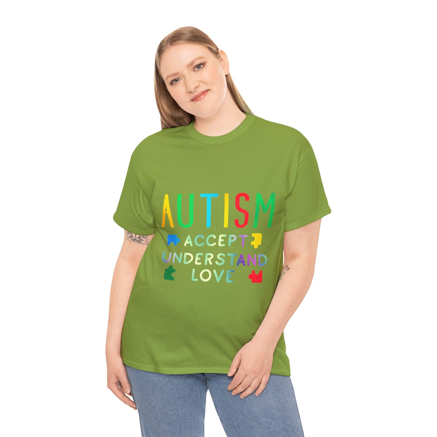 Autism ACCEPT UNDERSTAND LOVE T-shirt Unisex Heavy Cotton
