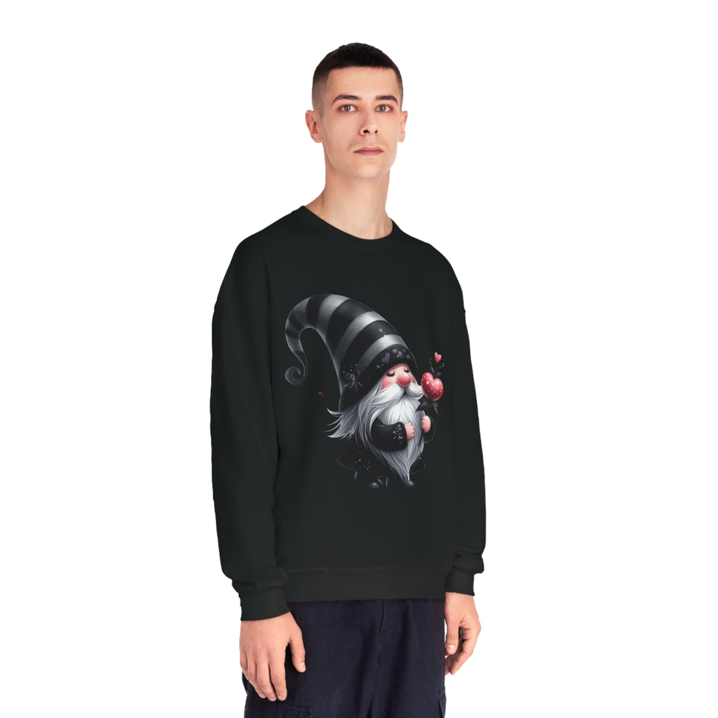 Black Valentine Gnome Unisex NuBlend® Crewneck Sweatshirt