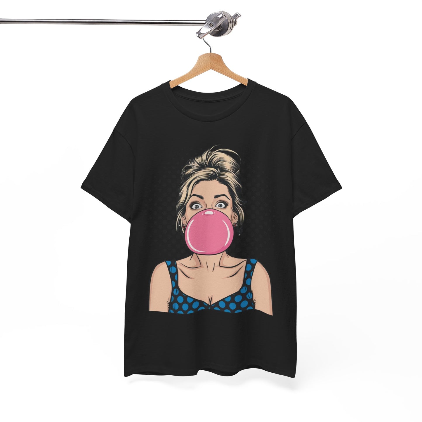 PopArt Girl Bubble Gum Bubble Tshirt unisex heavy cotton