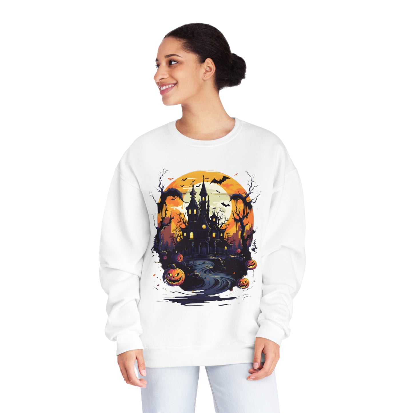 Halloween - Spooky House Unisex NuBlend® Crewneck Sweatshirt
