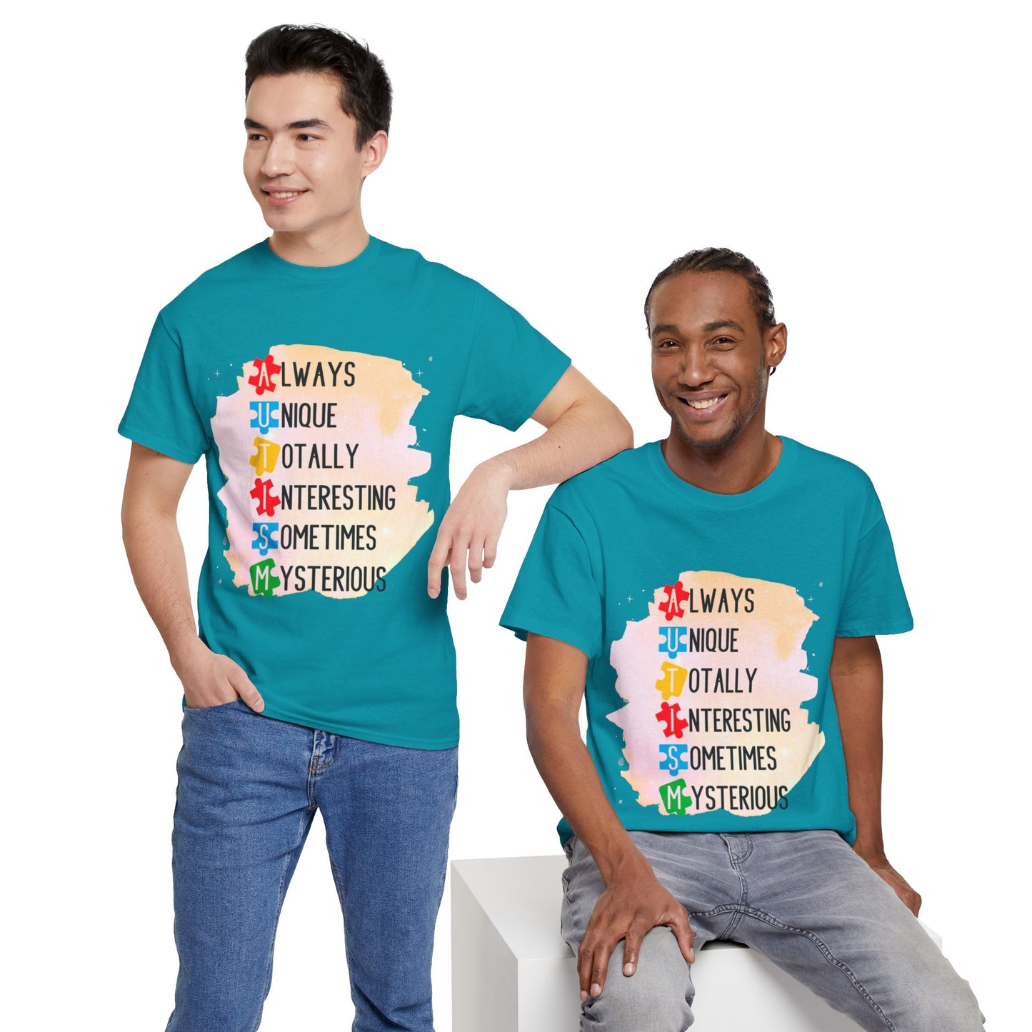 Autism Always Unique Totally Interesting Sometimes Mysterious T-shirt Unisex Heavy Cotton