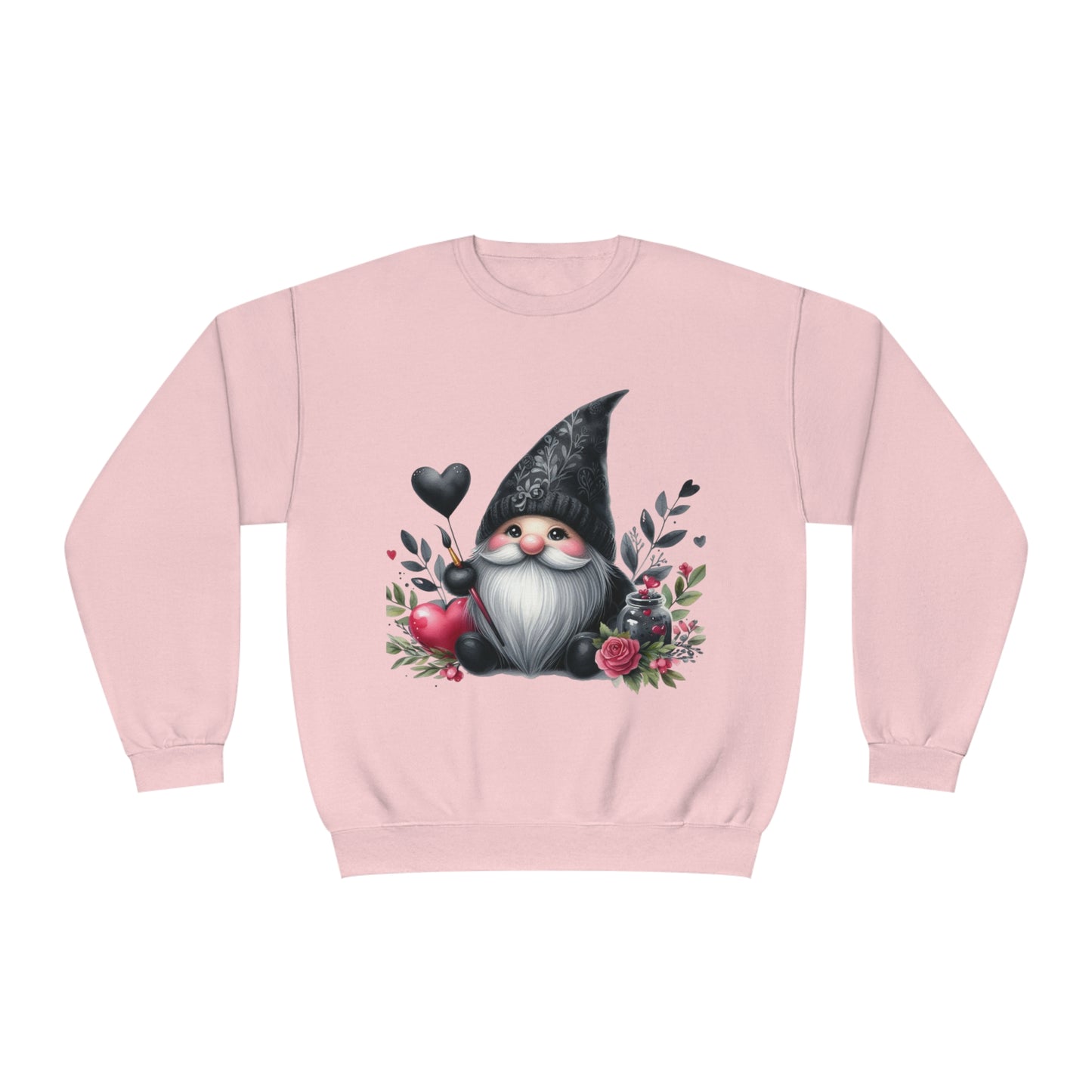 Black Valentine Gnome Unisex NuBlend® Crewneck Sweatshirt