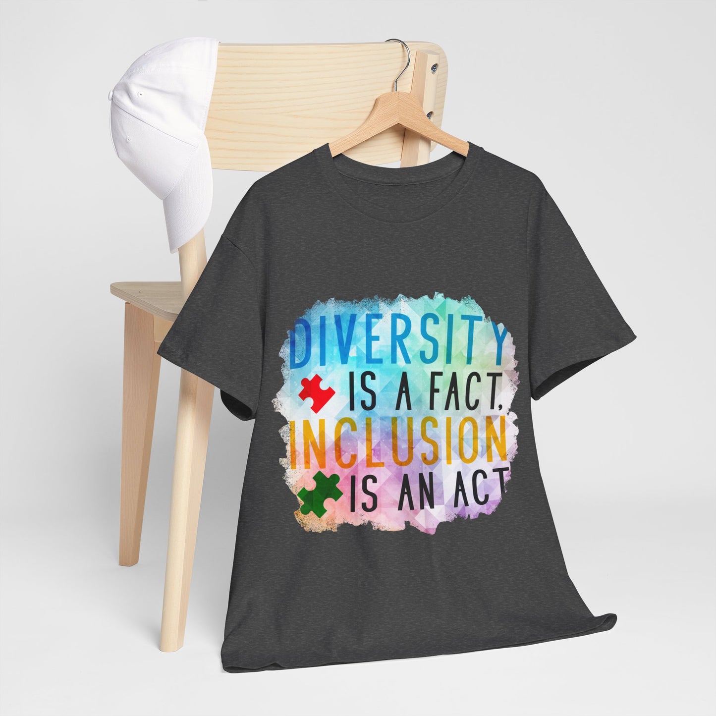 Autism Diversity is a Fact, Inclusion is an Act T-shirt Unisex Heavy Cotton