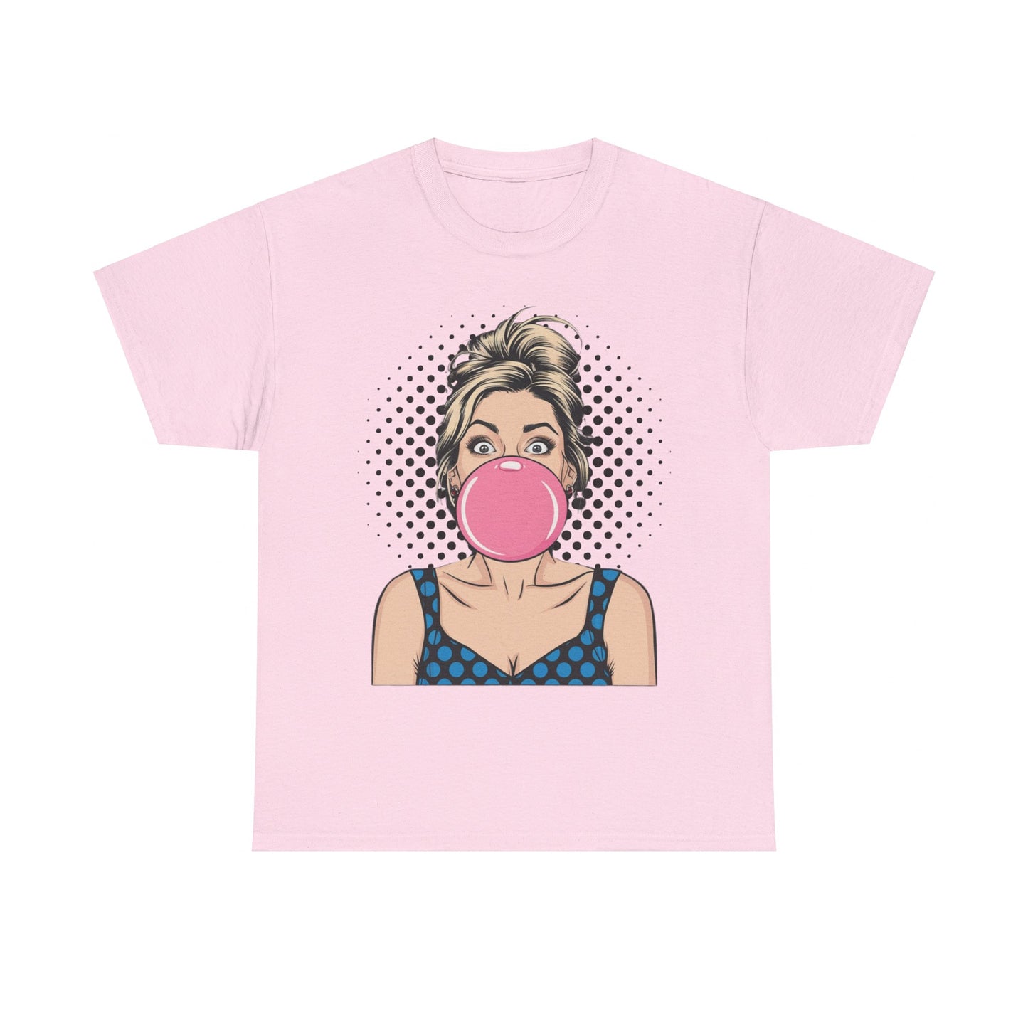 PopArt Girl Bubble Gum Bubble Tshirt unisex heavy cotton