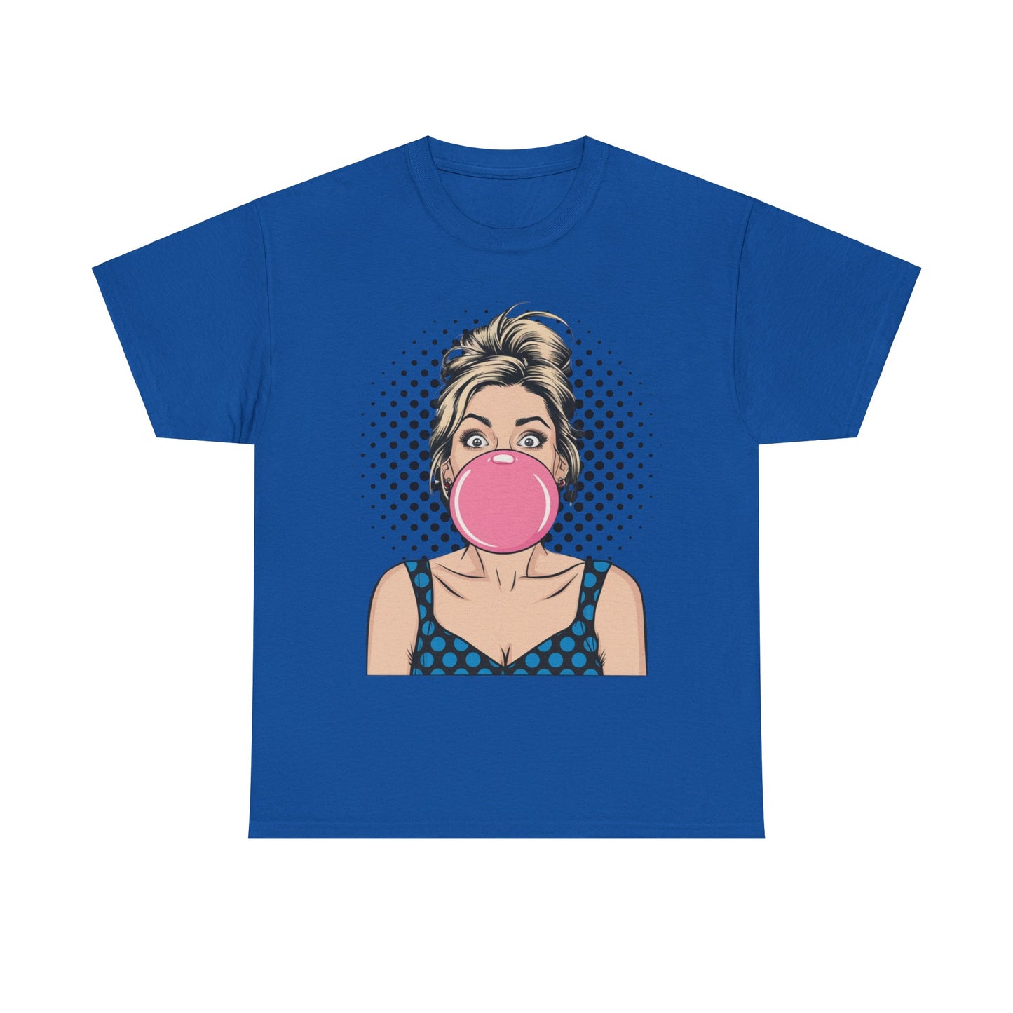 PopArt Girl Bubble Gum Bubble Tshirt unisex heavy cotton