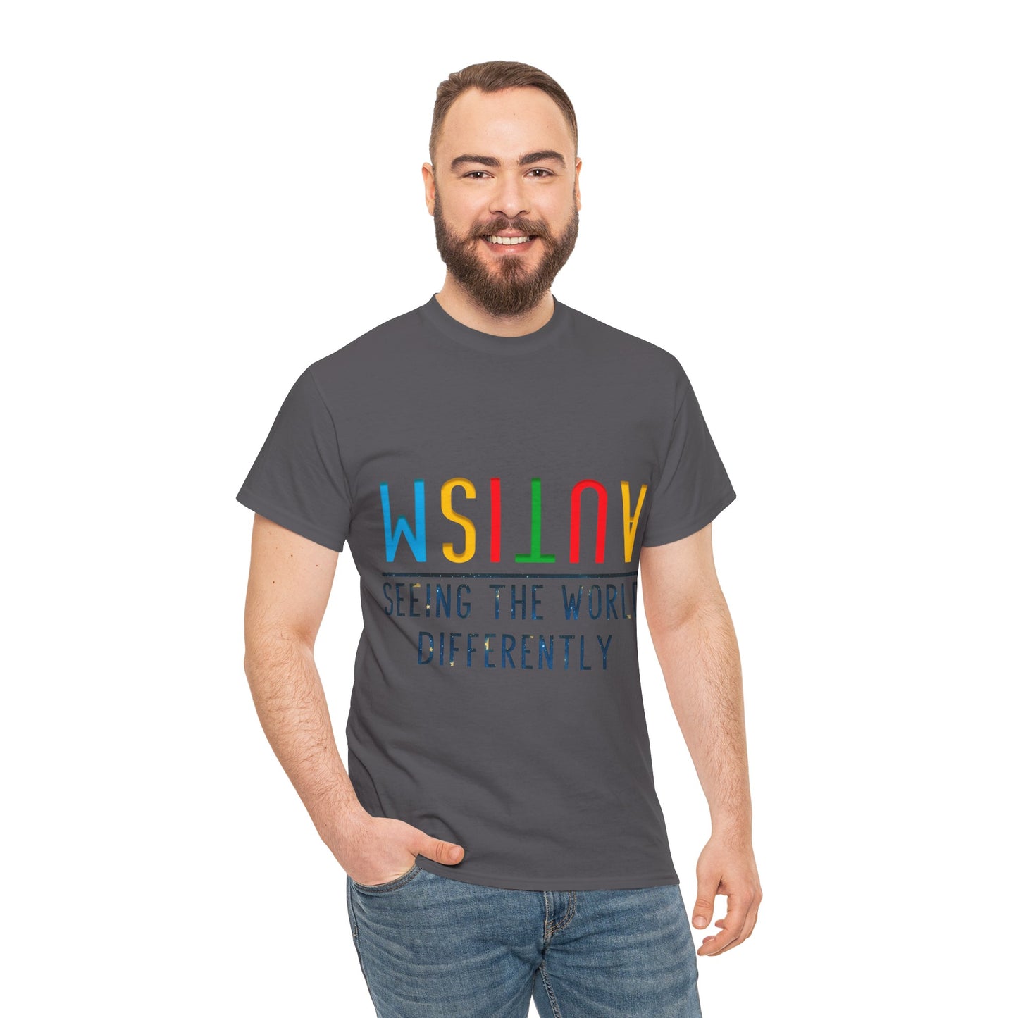 Autism Seeing the World Differently T-shirt Unisex Heavy Cotton