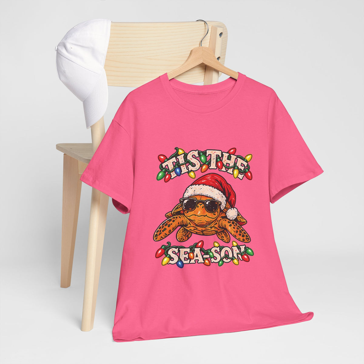 Tis the Sea-Son Christmas Sea Turtle T-Shirt – Coastal Holiday Tee