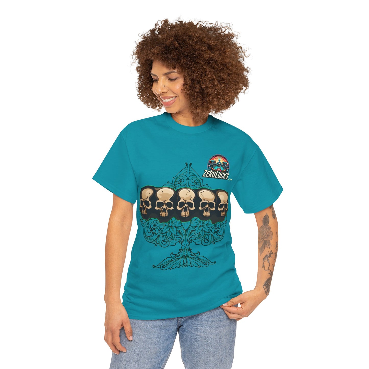 No Lucks Skulls with Spade T-shirt Unisex Heavy Cotton