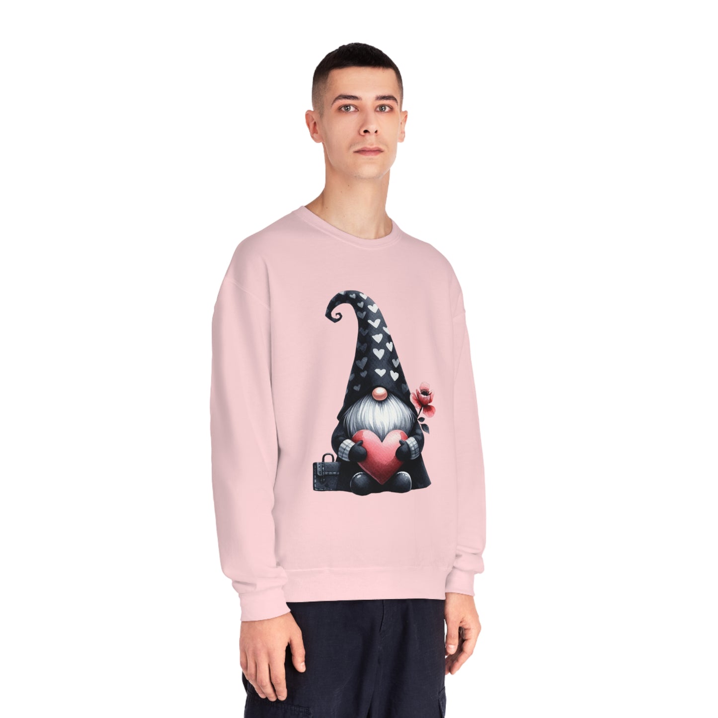 Black Valentine Gnome Unisex NuBlend® Crewneck Sweatshirt