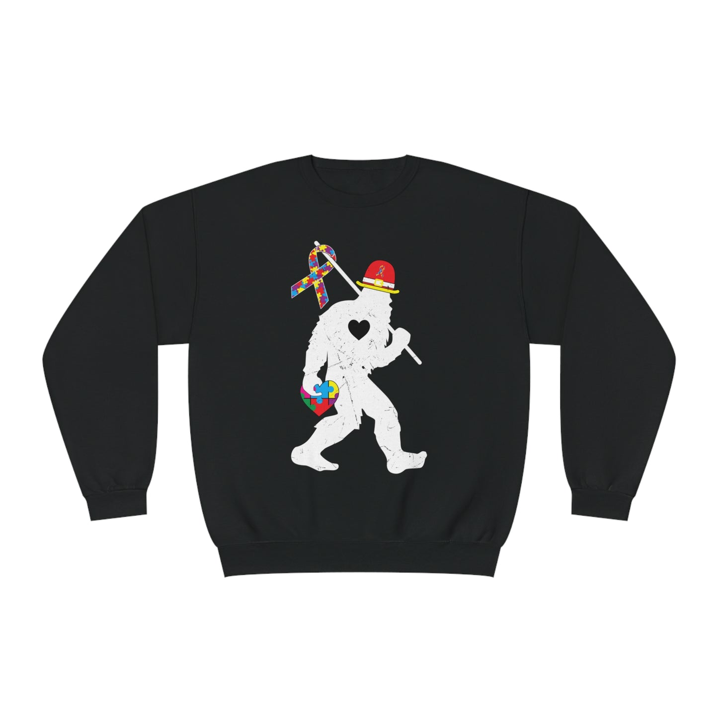 Bigfoot Heart Puzzle Piece Autism Unisex NuBlend® Crewneck Sweatshirt
