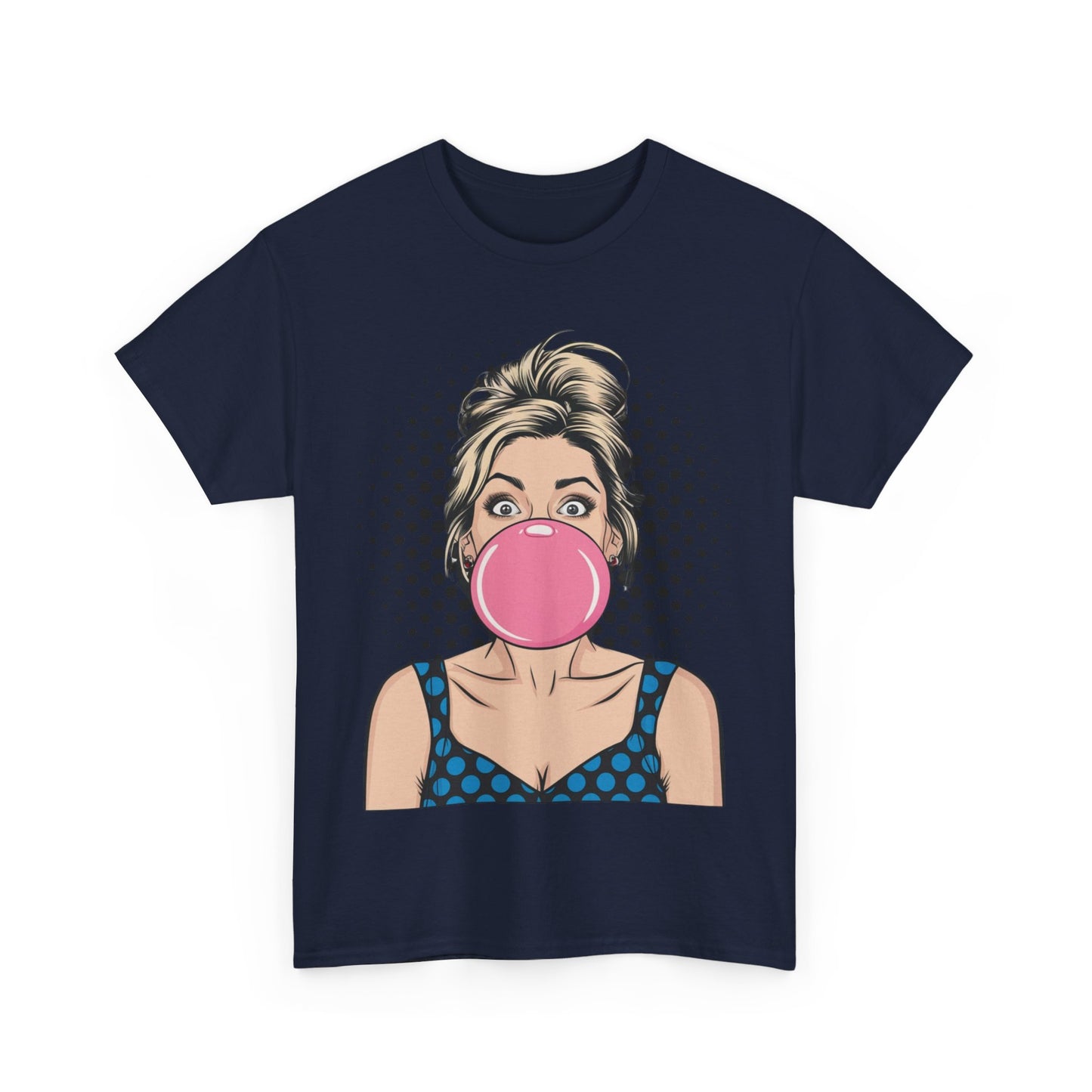 PopArt Girl Bubble Gum Bubble Tshirt unisex heavy cotton