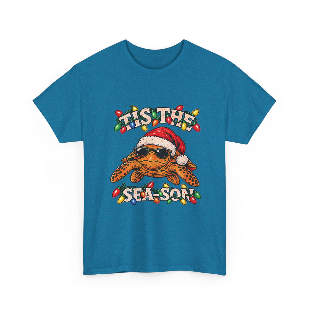Tis the Sea-Son Christmas Sea Turtle T-Shirt – Coastal Holiday Tee