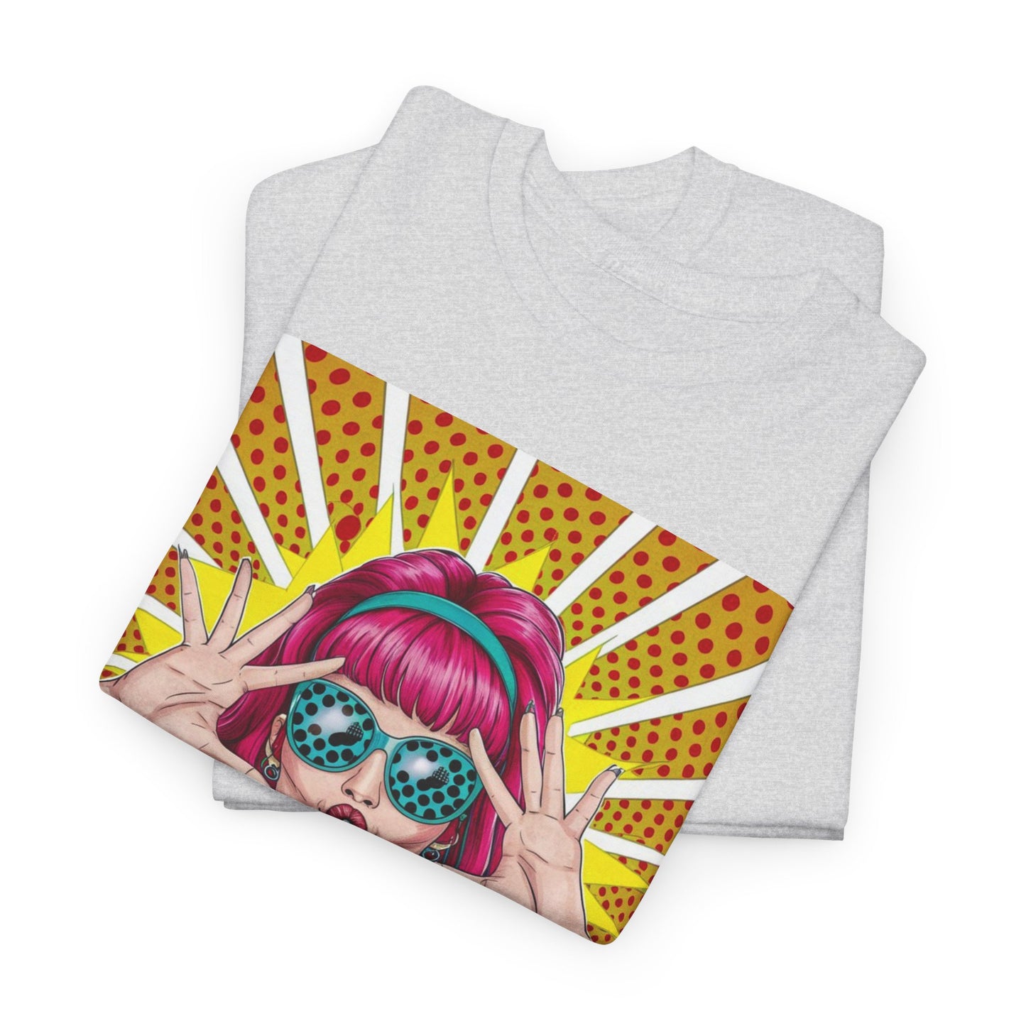 Sexy Retro PopArt Girl Vibrant Colors Unisex heavy cotton Tshirt