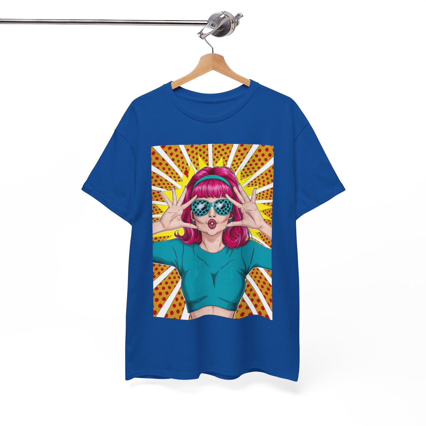 Sexy Retro PopArt Girl Vibrant Colors Unisex heavy cotton Tshirt