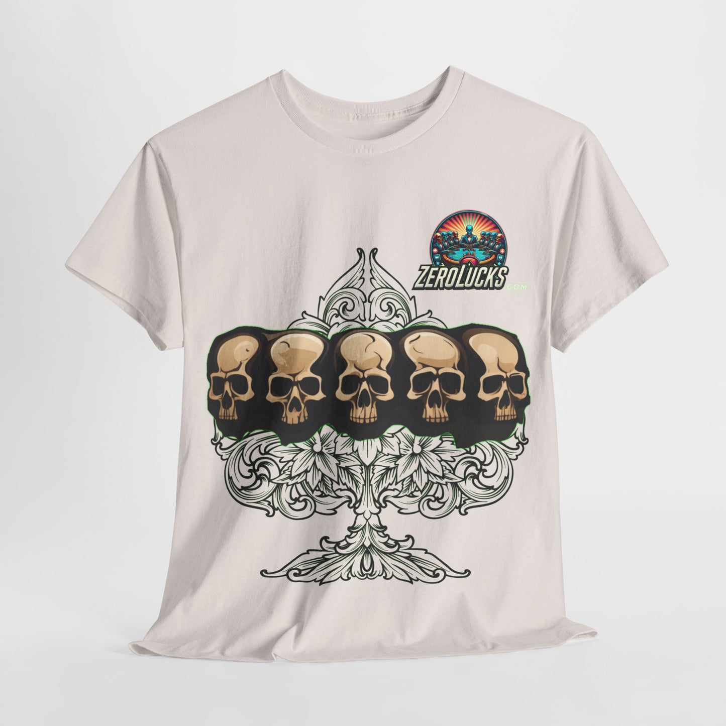 No Lucks Skulls with Spade T-shirt Unisex Heavy Cotton