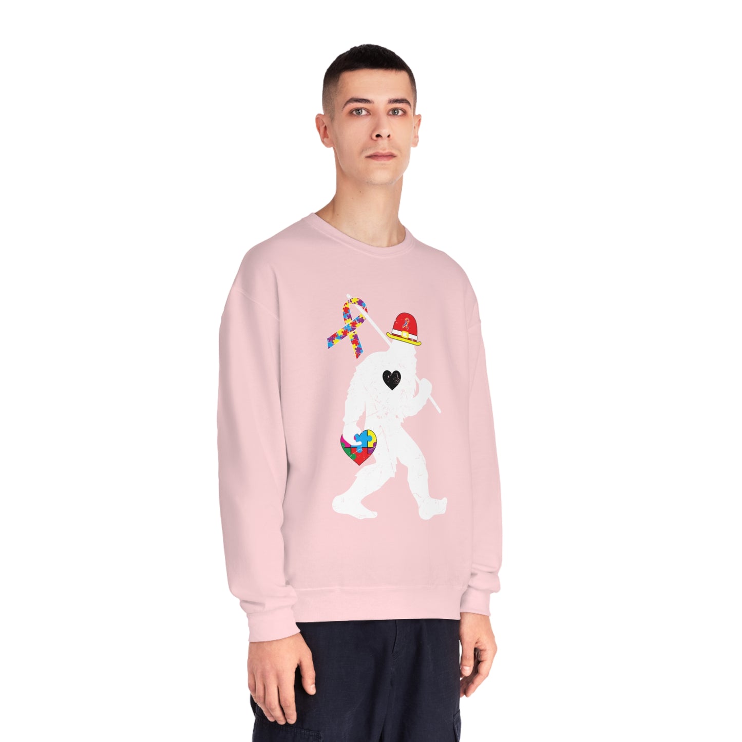 Bigfoot Heart Puzzle Piece Autism Unisex NuBlend® Crewneck Sweatshirt