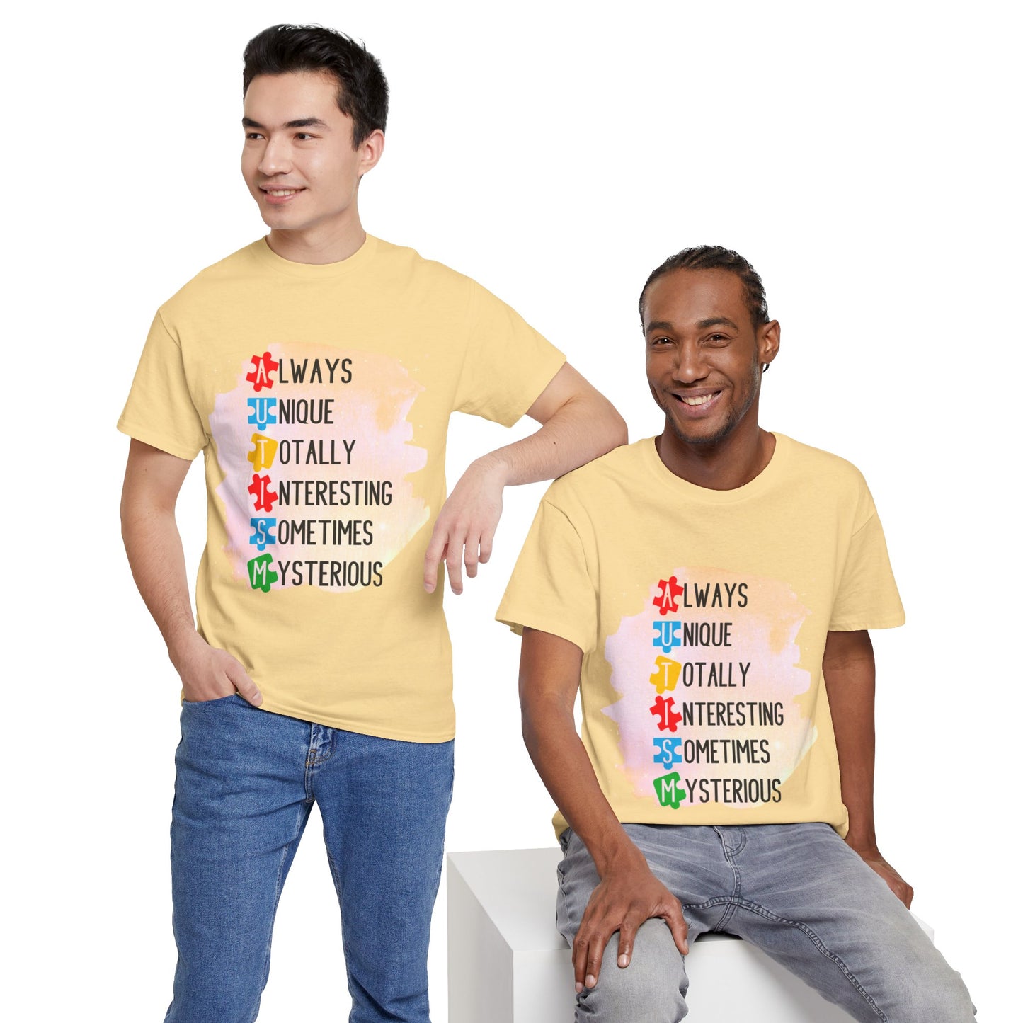 Autism Always Unique Totally Interesting Sometimes Mysterious T-shirt Unisex Heavy Cotton