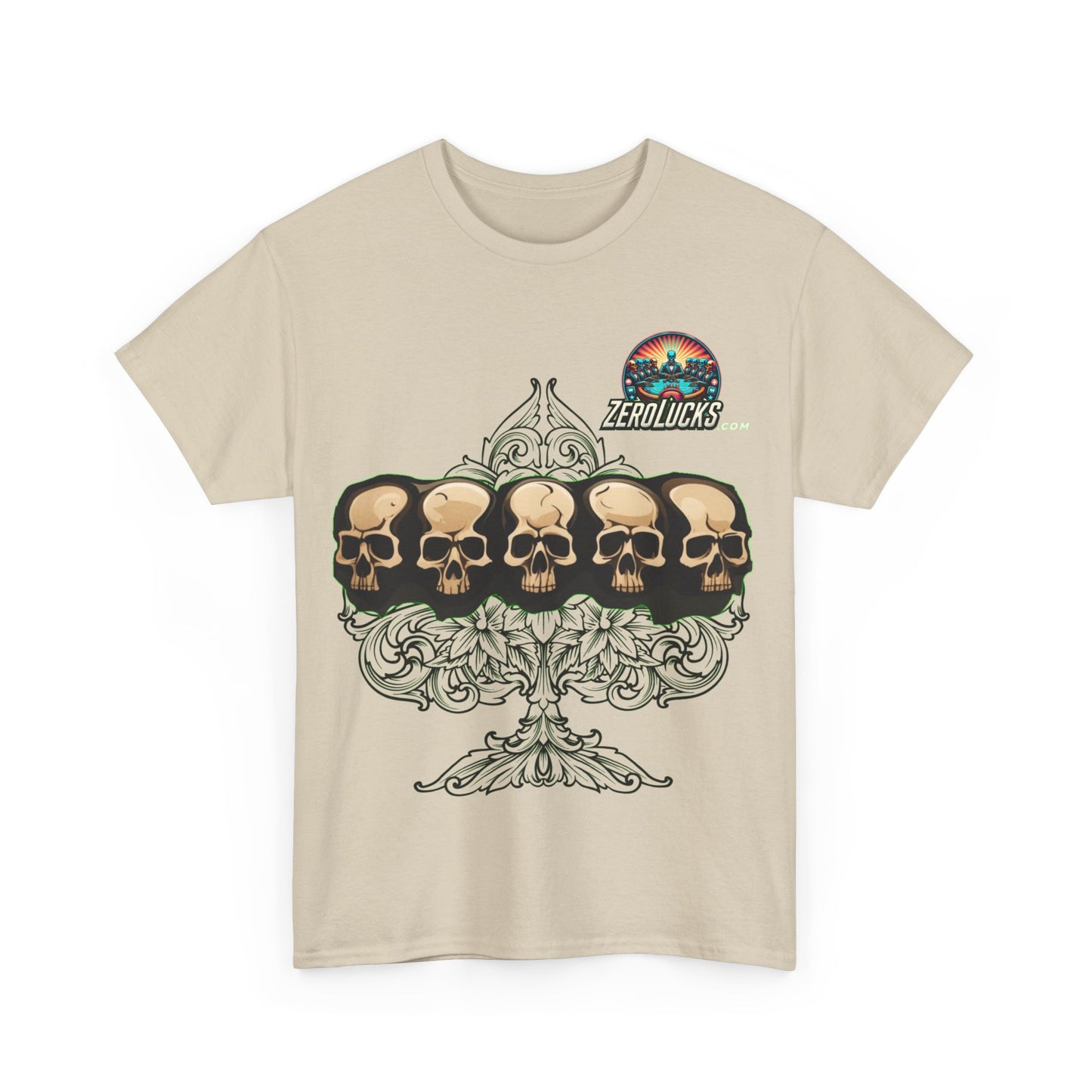 No Lucks Skulls with Spade T-shirt Unisex Heavy Cotton