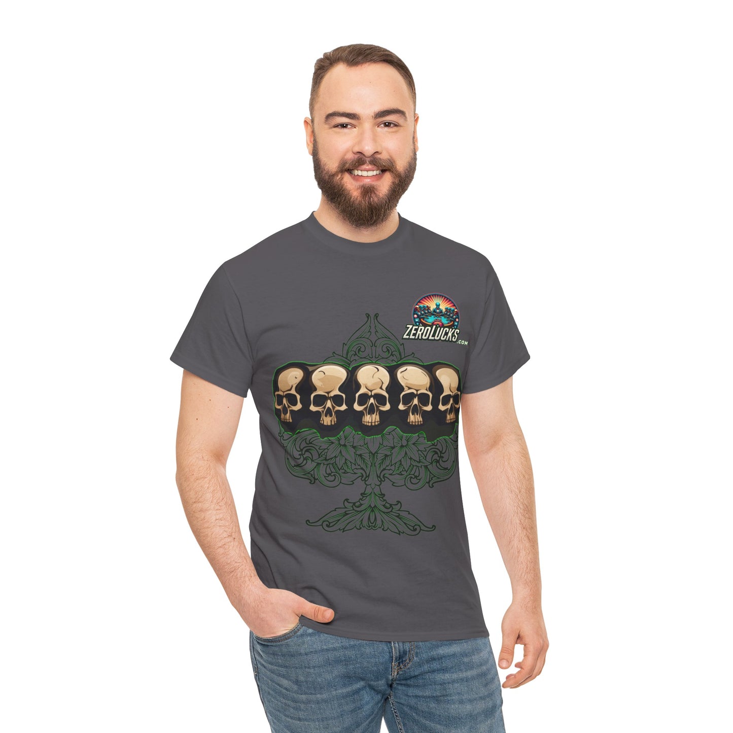 No Lucks Skulls with Spade T-shirt Unisex Heavy Cotton