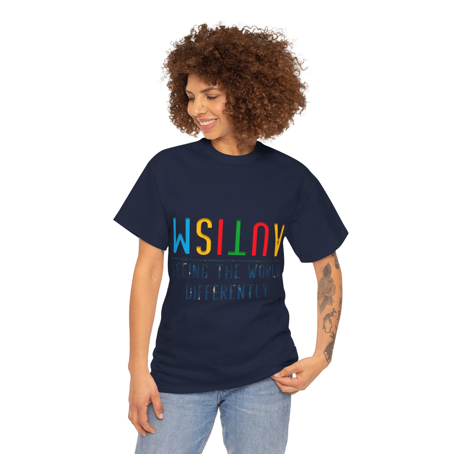 Autism Seeing the World Differently T-shirt Unisex Heavy Cotton
