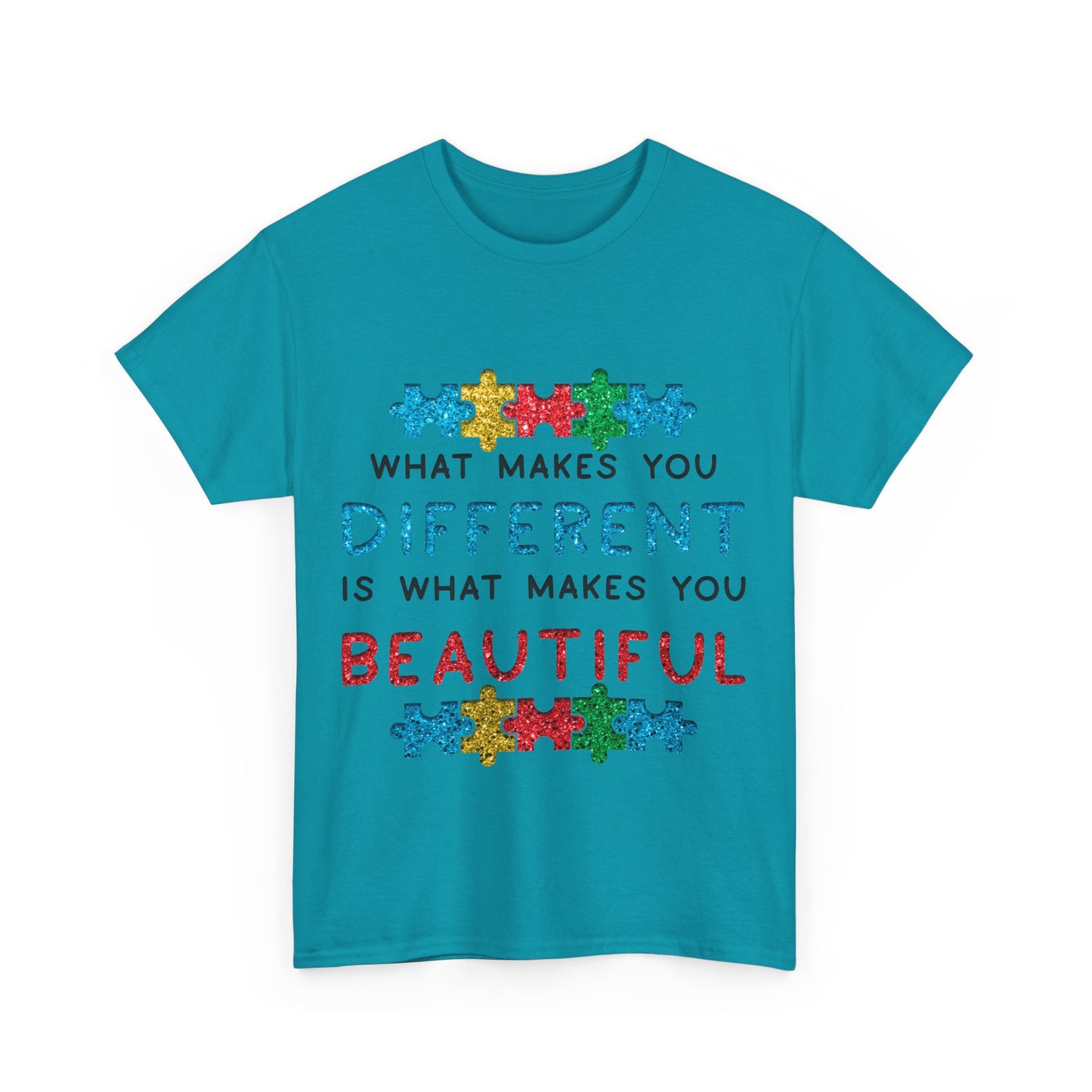 Autism WHAT MAKES YOU DIFFERENT IS WHAT MAKES YOU BEAUTIFUL T-shirt Unisex Heavy Cotton