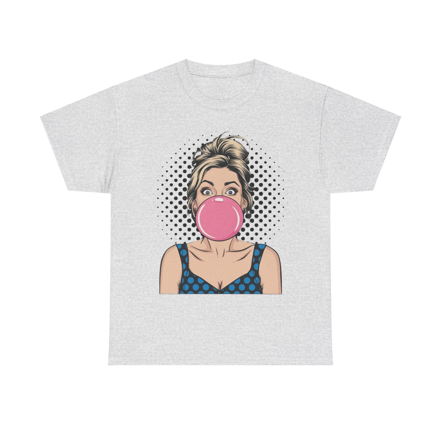 PopArt Girl Bubble Gum Bubble Tshirt unisex heavy cotton