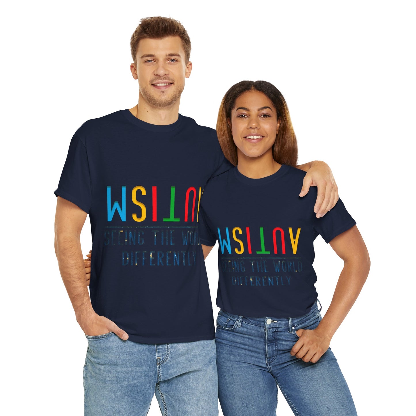 Autism Seeing the World Differently T-shirt Unisex Heavy Cotton