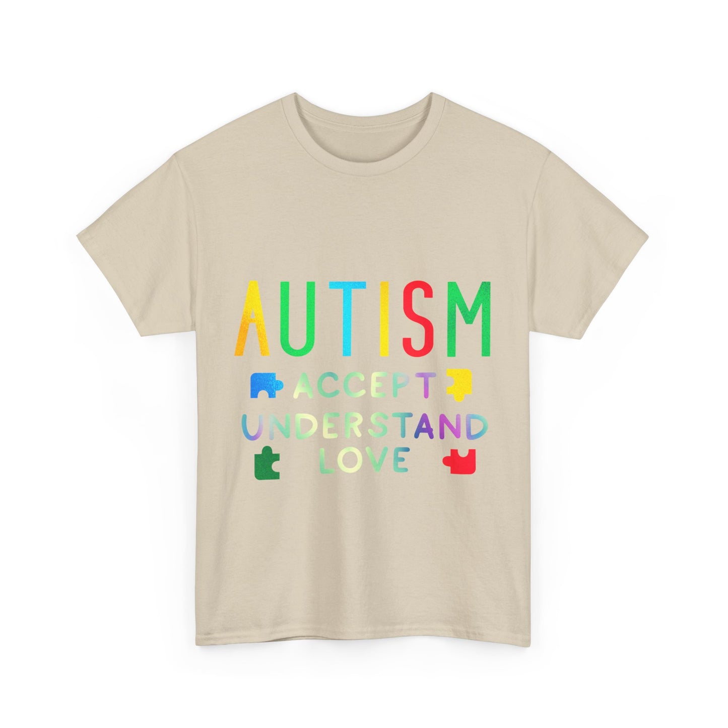 Autism ACCEPT UNDERSTAND LOVE T-shirt Unisex Heavy Cotton