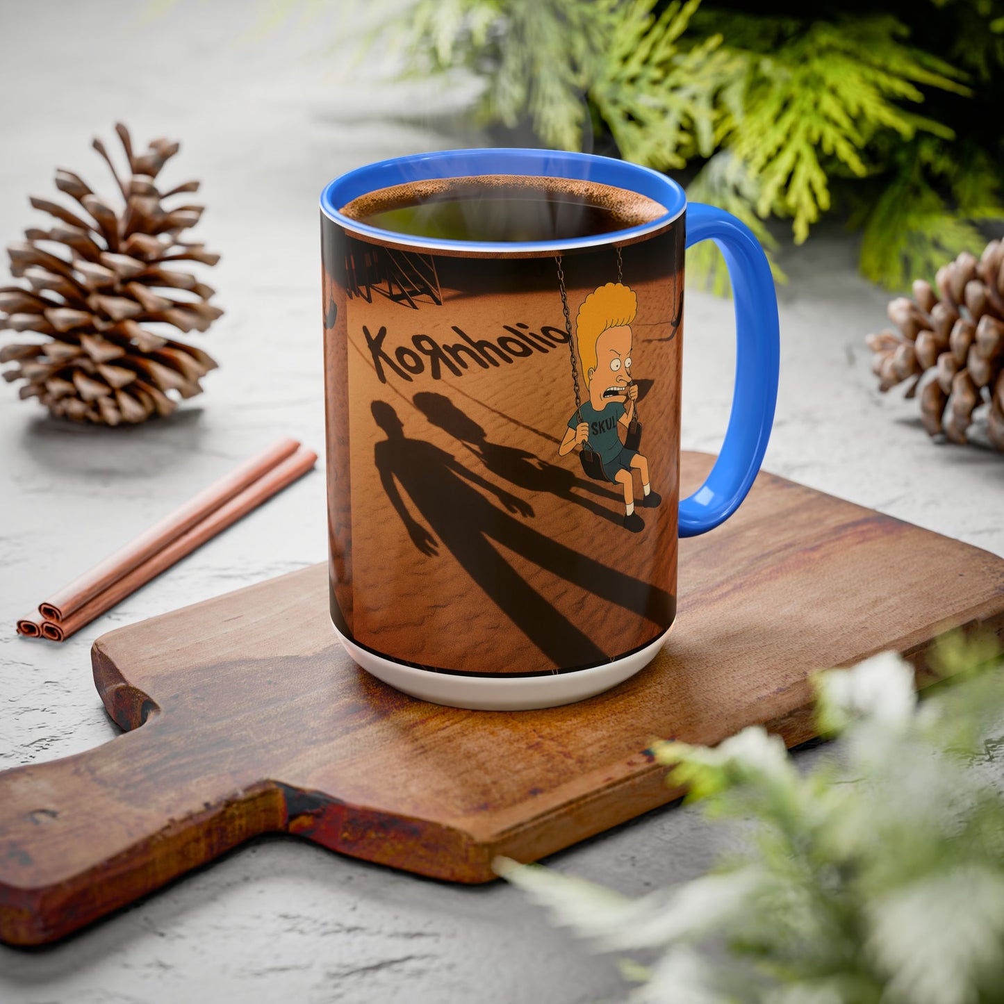 Kornholio 15 oz Coffee Mug Funny Nu Metal Cartoon Cup Multiple Colors