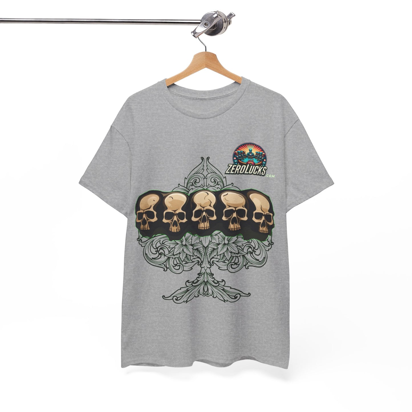 No Lucks Skulls with Spade T-shirt Unisex Heavy Cotton