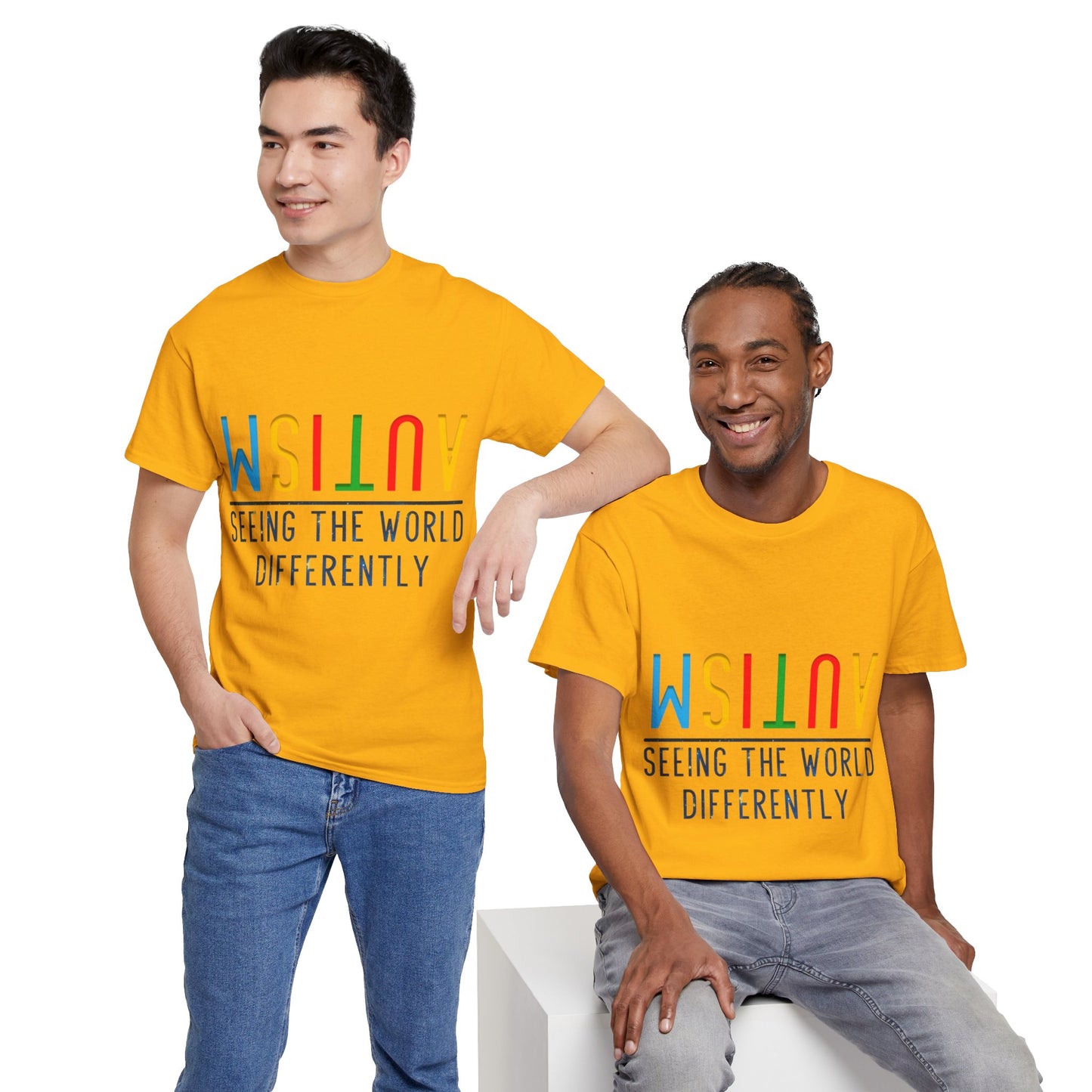 Autism Seeing the World Differently T-shirt Unisex Heavy Cotton