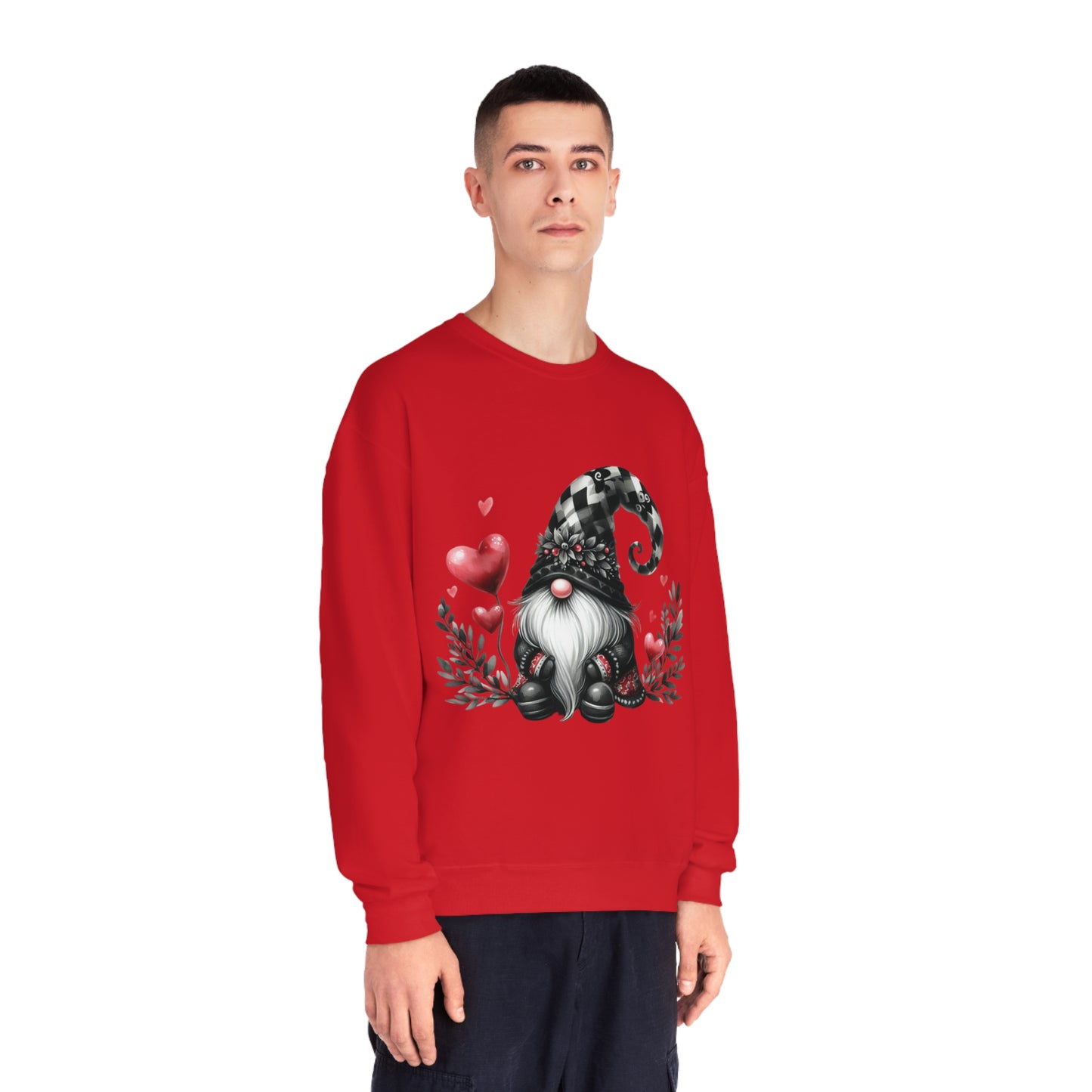 Black Valentine Gnome Unisex NuBlend® Crewneck Sweatshirt