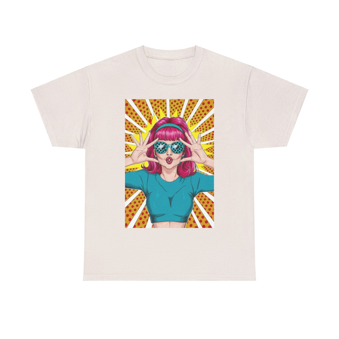 Sexy Retro PopArt Girl Vibrant Colors Unisex heavy cotton Tshirt