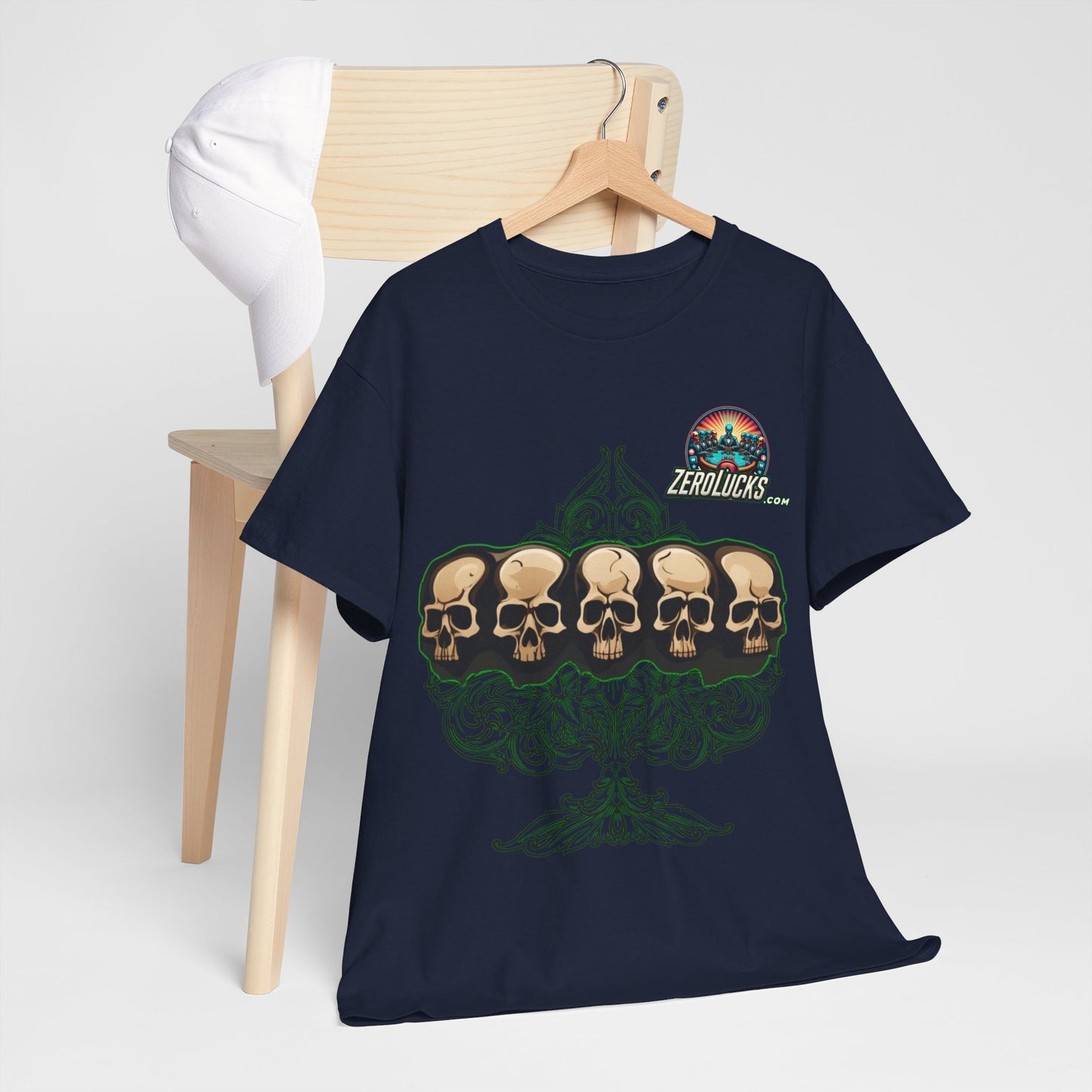 No Lucks Skulls with Spade T-shirt Unisex Heavy Cotton