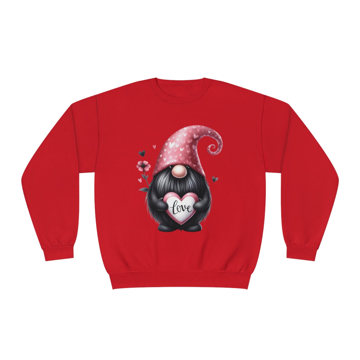 Black Valentine Gnome Unisex NuBlend® Crewneck Sweatshirt
