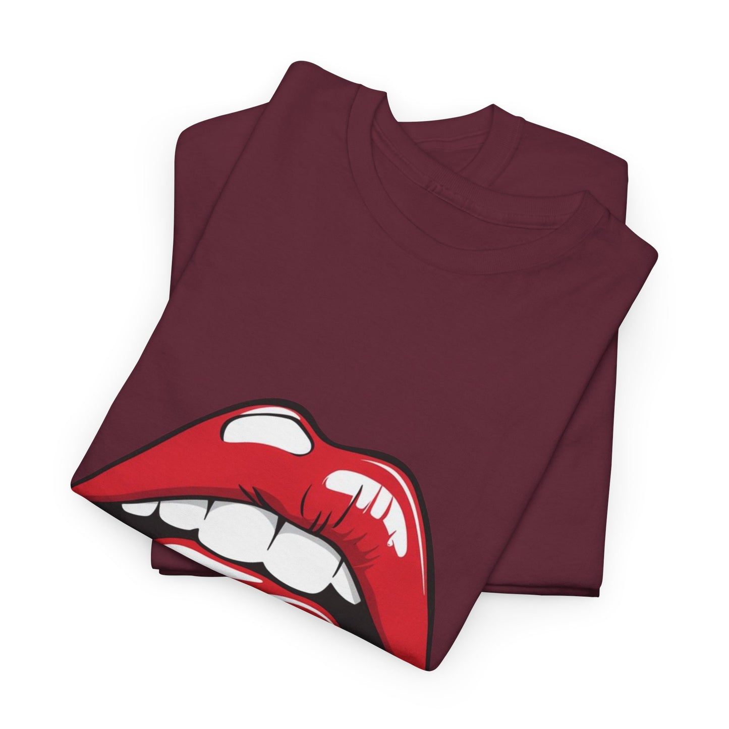 Sexy Retro PopArt Red Lips and Tounge Unisex heavy cotton Tshirt