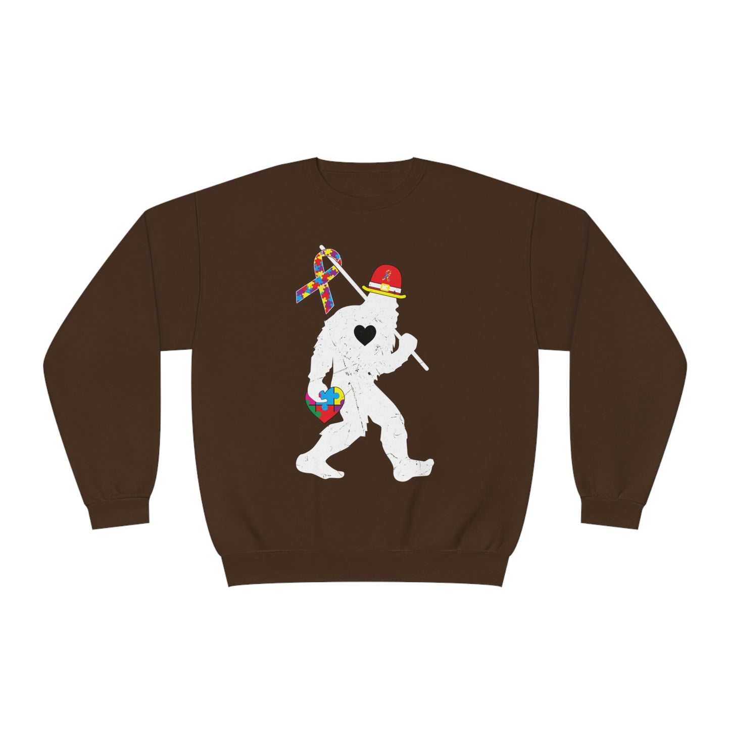 Bigfoot Heart Puzzle Piece Autism Unisex NuBlend® Crewneck Sweatshirt