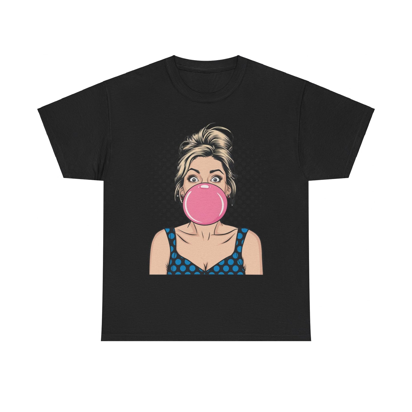 PopArt Girl Bubble Gum Bubble Tshirt unisex heavy cotton