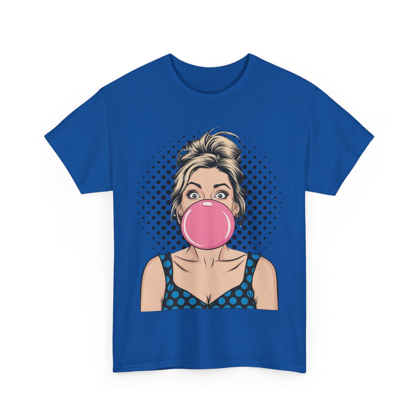 PopArt Girl Bubble Gum Bubble Tshirt unisex heavy cotton